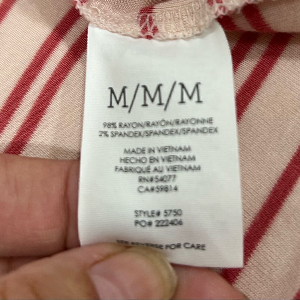 CAbi pink relaxed tickle tee 3/4 sleeve striped top style# 5750 size M - Picture 3 of 6